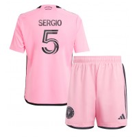 Inter Miami Sergio Busquets #5 Hemmadräkt Barn 2024-25 Kortärmad (+ Korta byxor)